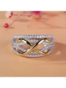 Ring Lady Fashion Hollowed-Out Three-Dimensional Design Ring with Color-Contrasting Design - Infinite Love Character Fingertip Ring Promise Rings, Stackable Rings