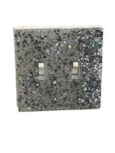 Black Glitter Resin Wall Outlet Cover