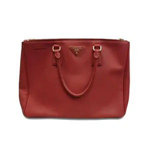 Pre-owned PRADA Saffiano leather Top Handle Bags Top Handle Galleria Bag Red, Double Zips, Scratch Resist., Structured Look, Work/Daily Use, S014260326073