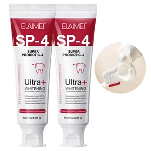 2BOXES,ELAIMEI SP-4 Super Probiotic Toothpaste – Red Edition. Brightening and Breath-Freshening in One Tube. The Super Probiotic Formula Helps Balance Oral Microflora and Support Gum Health. Leaves Your Mouth Feeling Clean and Fresh All Day.