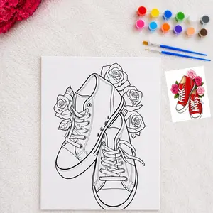 Color Your Own Canvas Paint Kit - Pre Pressed Canvas Panel - Pre Drawn Design