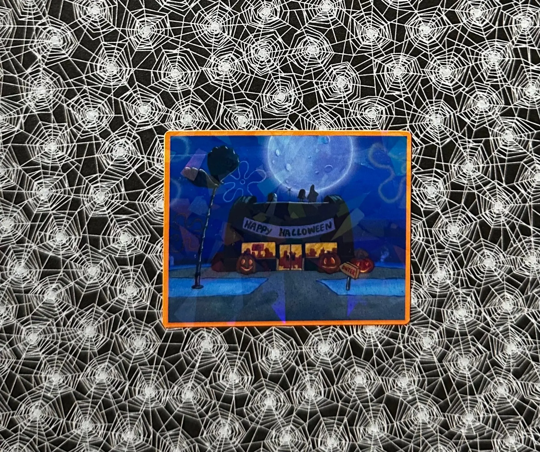 Nostalgic SpongeBob 2000's Halloween holographic stickers