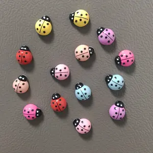 10pcs Mixed Color Ladybug Refrigerator Magnets Home Decor Creative Magnet Message Stickers Magnetic Decorations Gift Kitchen Plastic Photo Decorative