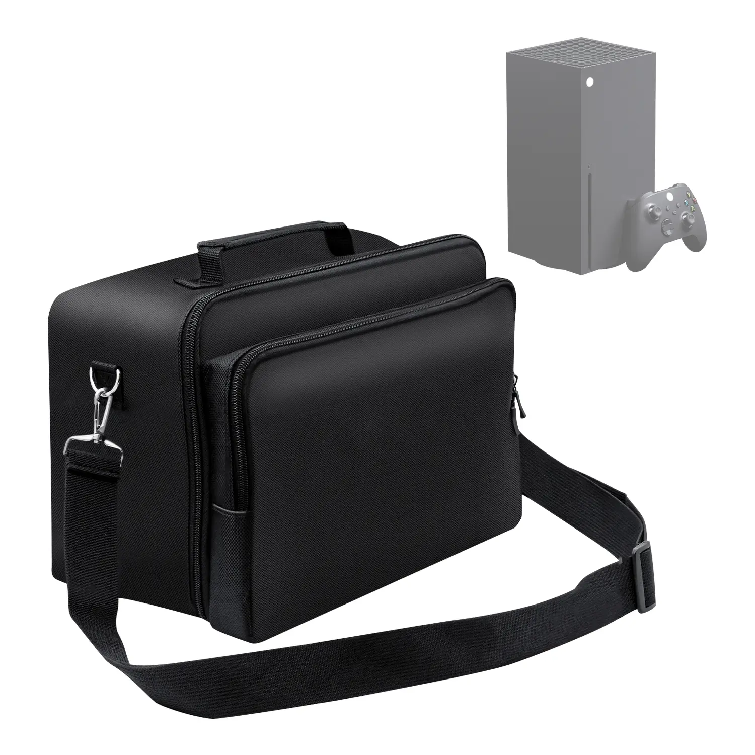 Mcbazel Xbox Series X Protective Carrying Bag - Portable, Durable, 100% Waterproof & Shock-Resistant Nylon Case with Front Pocket, Elastic Strip, Easy Access to Console, Secure Controllers, Cables & Accessories, Cover, Gift, Adjustable