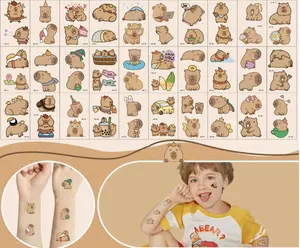 Capybara Temporary Tattoo Stickers, Cute Cartoon Waterproof Body Decals for Kids & Adults