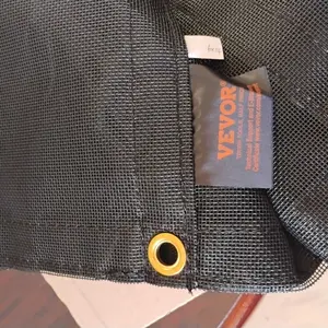 VEVOR Dump Truck Mesh Tarp, PVC Coated Black Heavy Duty Cover with 5.5" 18oz Double Pocket, Brass Grommets, Reinforced Double Needle Stitch Webbing Fits Manual or Electric Dump Truck System
