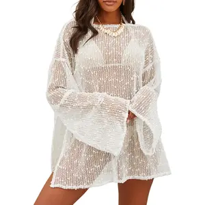 Crochet Sheer Beach Cover-Up Dress