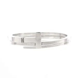 Pre-owned Tiffany & Co. T Square Wrap Bracelet Sterling Silver with Diamonds by Rebag