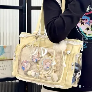 Ballet Girls Large Capacity Kawaii Itabag Japanese Transparent JK Shoulder Crossbody Bags Gift For Friends Teenage School Bags