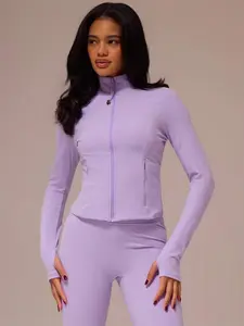 Sport Sport Brushed Zip Through Fitted BBL Jacket Winter Active Sport Gym Workout Lounge