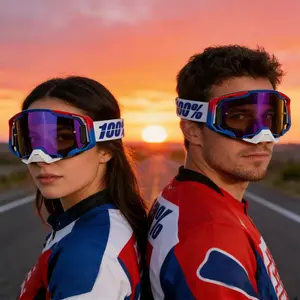 Unisex Motorcycle Windshield Glasses, Outdoor Cycling Anti-Dust Goggles, Replaceable Lens Eyewear, Sports Trendy Design