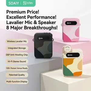 SOAIY  Wireless Voice Amplifier for Teachers with Magnetic Lavalier Mic, Wireless Portable Amplifier with Noise Canceling, Mini Voice Amplifier for Classroom, Meeting, Training, Speech