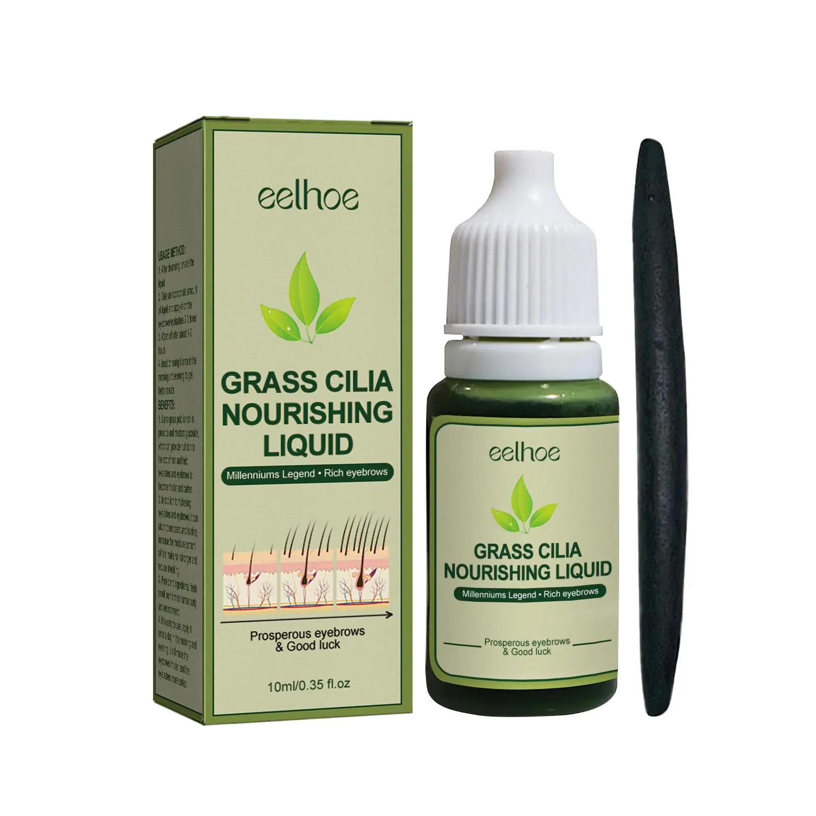 EELHOE straw pulp hair care solution, black natural beautiful, slender and dense moisturizing hair hair care solution