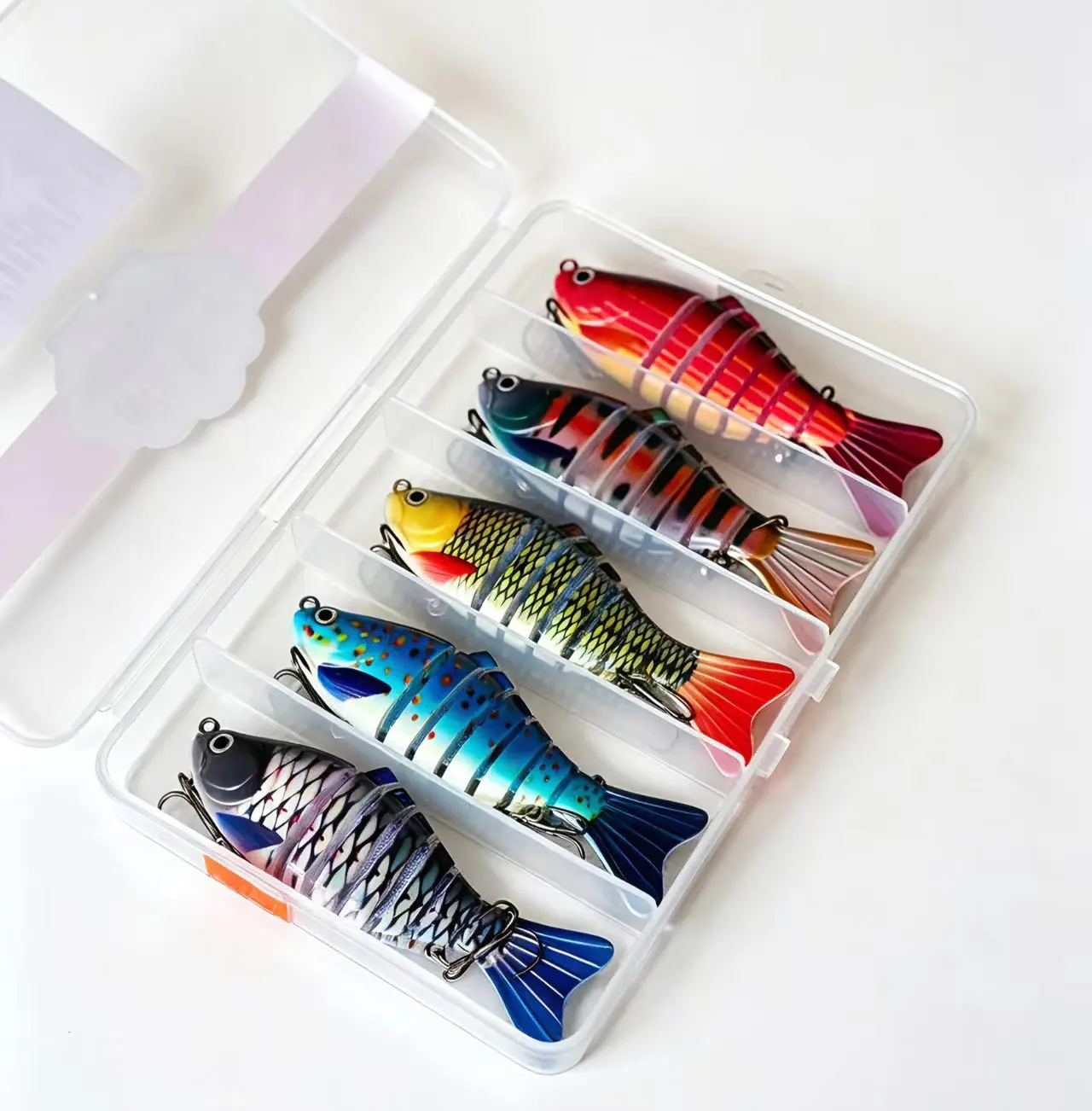 FishingLures 5/10 Pieces Set Multi Jointed Swim Crank Lures 3.9in Bionic Hard Bait for Fresh& Saltwater Slow Sinking Lifelike Swimbait Outdoor Equipment for Beginners Rotary Tool Fishing Lure Set fhis ing Multi Segment Hard Body Swimbait hard metal