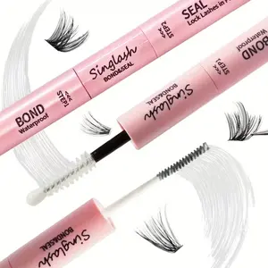 Waterproof Eyelash Glue and Sealer for Cluster False Lashes and Eyelash Extension, Provides over 72 Hours Strong Adhesion, Easy to Carry and Use