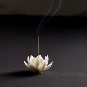 Handmade Lotus Incense Holder, Ceramic Material, Elegant Design, Ideal Home and Office Decor, Enhances Holiday Atmosphere