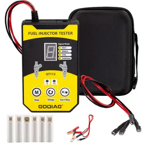 Godiag GT113 DIY Fuel Injector Tester and Cleaner Kit with 6 Adapters & 8 Pulse Modes for Car and Motorcycle Maintenance