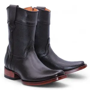 Hooch Floter Leather Dubai Toe  Ankle Boots with Zipper – Choco