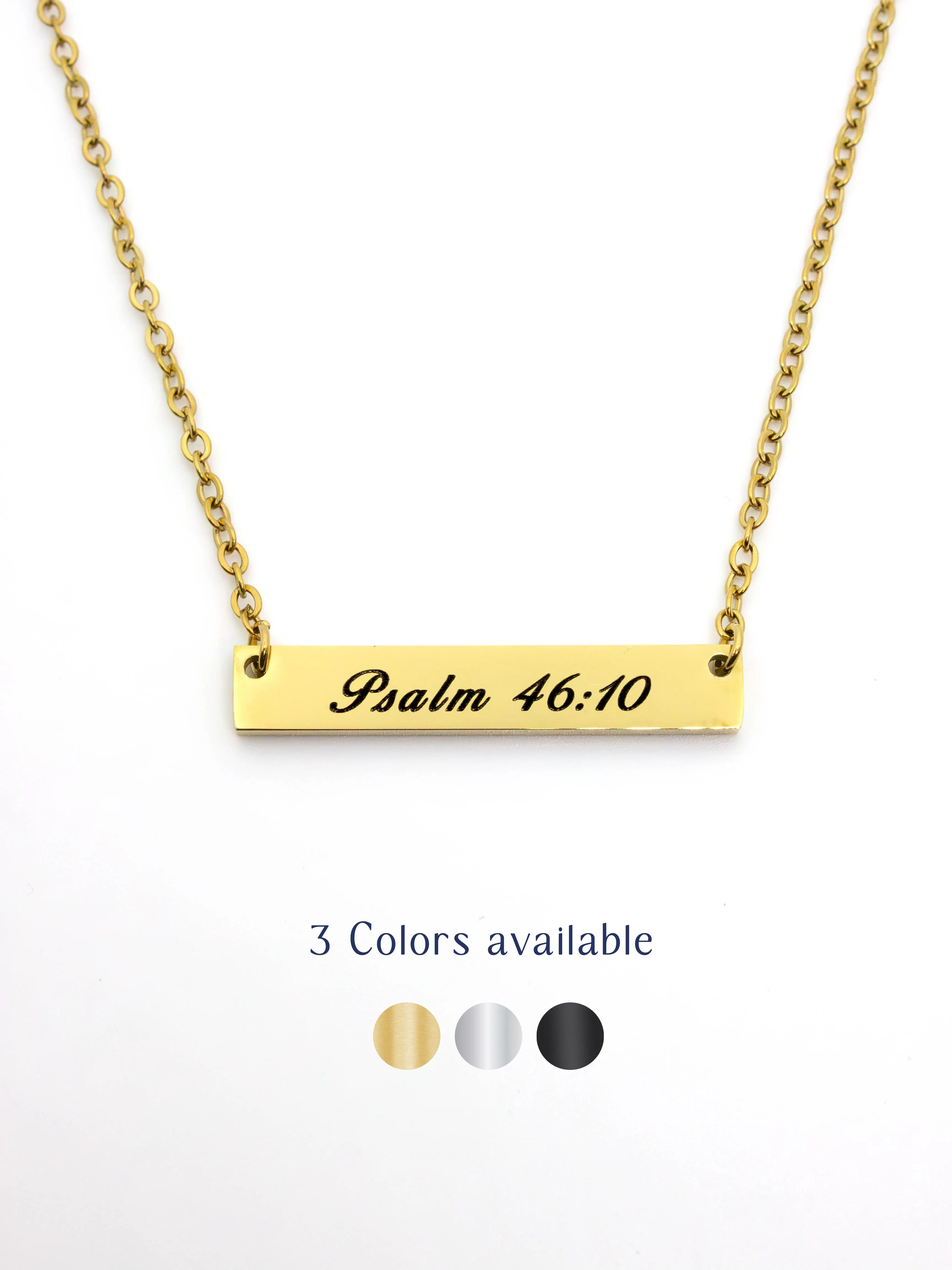 ENGRAVIA Custom Engraved Bar Pendant Necklace Personalized Name Jewelry Gift