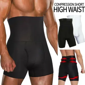 1/2 Pack Men Tummy Control Shorts Body Shaper High Waist Compression Boxers Shorts Briefs Shapewear Pants