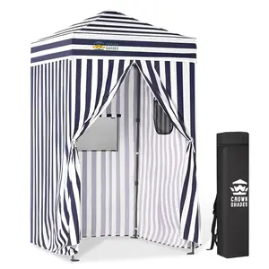 CROWN SHADES 4x4 Pop Up Changing Tent, Patented One-Push Center Lock Portable Changing Room, Privacy Canopy for Camping, Poolside, Beach, Photoshoots
