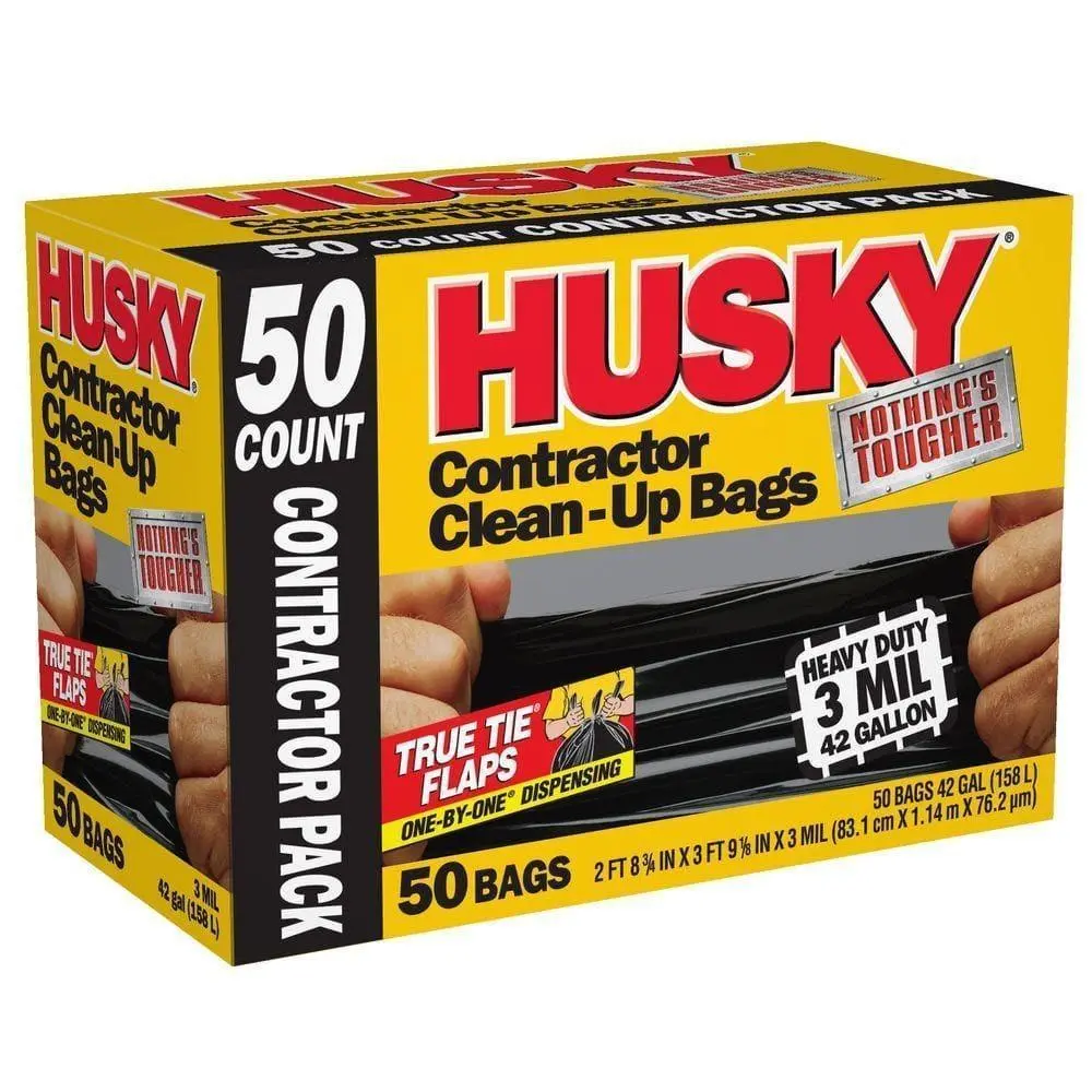 42 Gal. Contractor Bags 50-Count - Durable and Versatile Storage Solution for Business and Personal Use