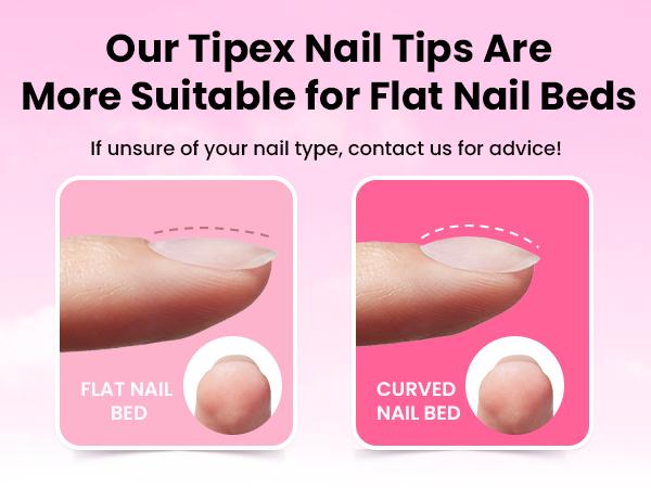 Beetles Tipex Instant Apex Nail Tips Thick Acrylic Nail Set for Flat Nails Manicure Stiletto Square Almond Coffin Nail Tips Nail Art DIY Gift for Women