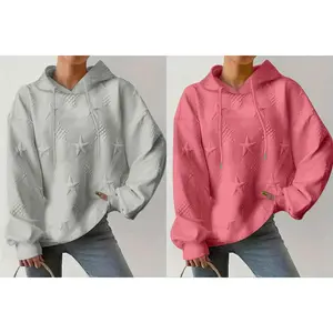 Women's Solid Colour 3D Printed Hooded Drawstring Hoodies