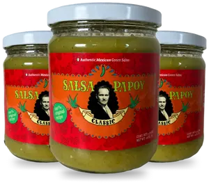 Salsa Papoy 3 Pack - Authentic Mexican Green Salsa - Ideal For Chips, Tacos, & All Mexican Food.
