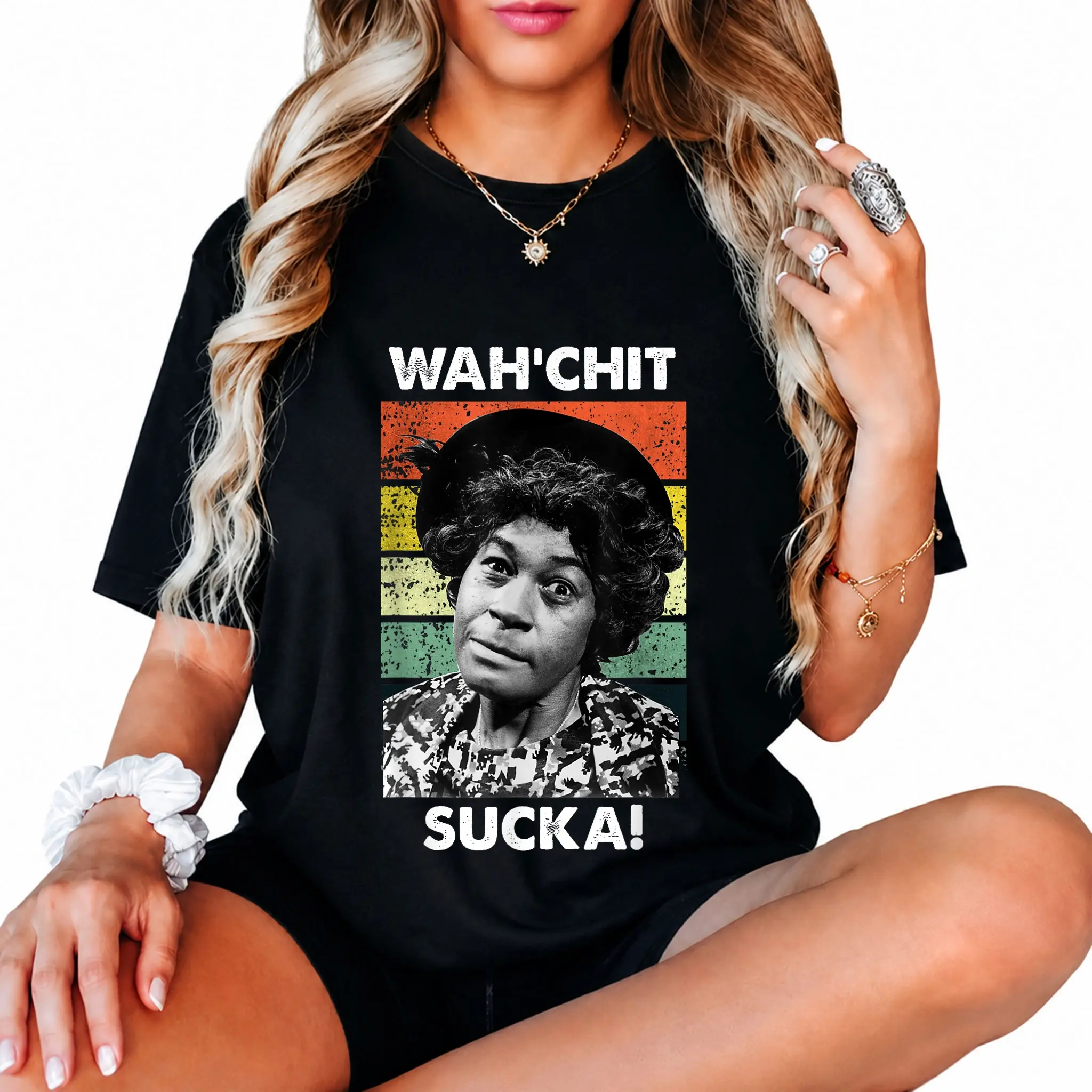 100% Cotton WAHCHIT SUCKA Watch It Sucka Son in Sanford City funny meme T-Shirt