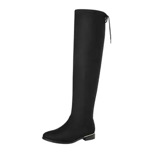 DREAM PAIRS Women's Low Heel Thigh High Over The Knee Flat Winter Boots