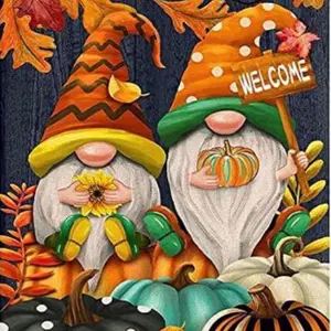 Diamond Art Set FALL Gnomes WELCOME 12x16