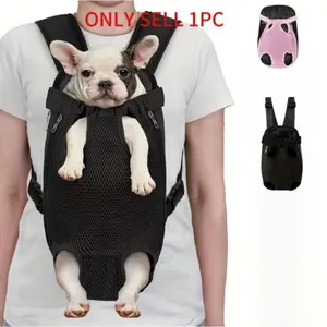 Comfortable Pet Backpack for Small Dogs and Cats, Leg-Extended Travel Bag with Front Carrier, Hands-Free Transport, Nylon Material