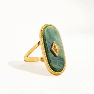 Lapis Lazuli Natural Stone Adjustable Ring - A45