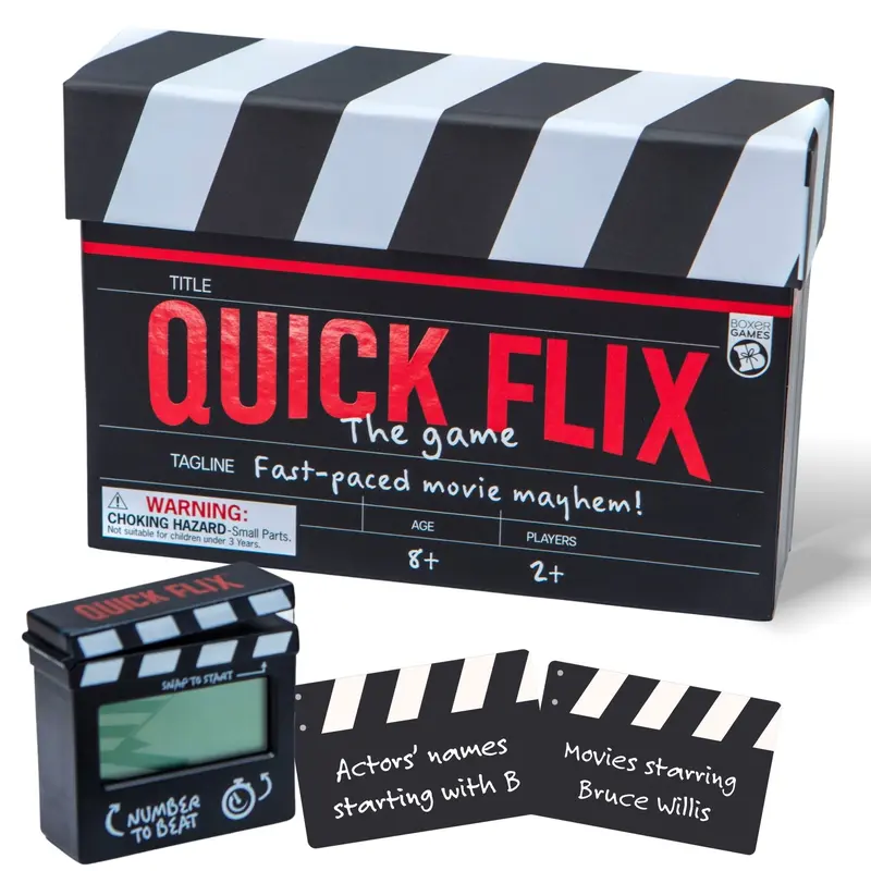 Boxer Gifts Quick Flix Movie Trivia Game - Quiz Games for Groups and Family