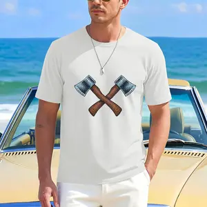 Crossed Axes Vintage Graphic T-Shirt - Lumberjack & Outdoors Aesthetic Tee