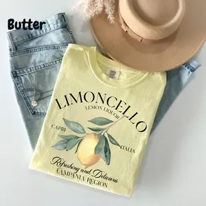 Comfort Colors Limoncello Tee, Refreshing Lemon Graphic T-Shirt, Italian Summer Aesthetic Shirt, Citrus Fruit Lover Gift, Amalfi Coast Inspired Top