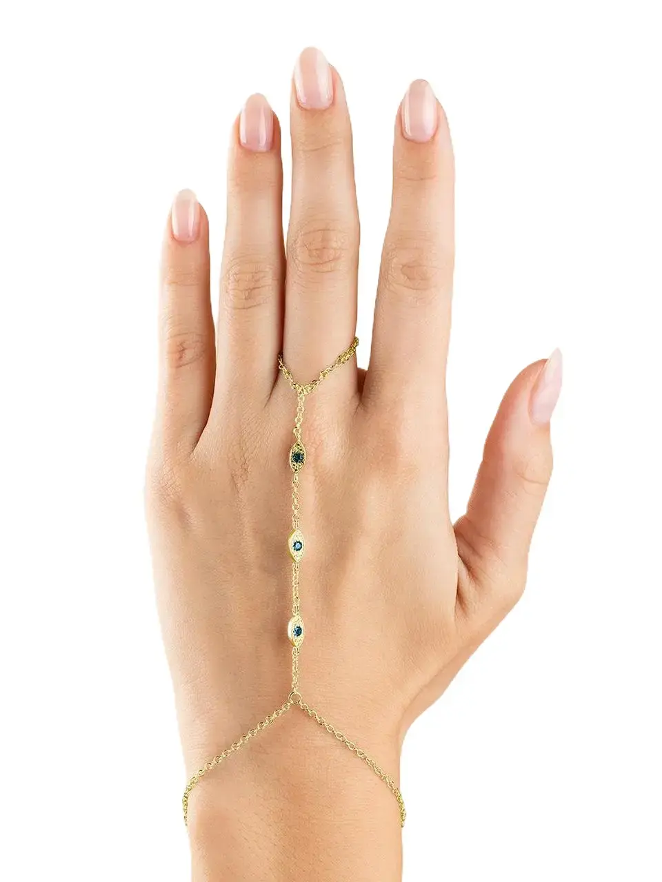Arielle CZ Evil Eye Hand Chain