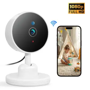 1080P HD Security Camera, 2.4GHz WiFi Surveillance Camera, IR Night Vision, Motion Detection, 2 Way Audio, Baby/Toddlers/Pet Monitor Camera, 24/7 Recording, Easy Installation White Security Camera