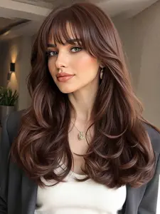 20 Inch Synthetic Fiber Wig Natural Look, Soft Artificial Hair, Smooth Realistic Style, Suitable for Daily Use & Various Occasions