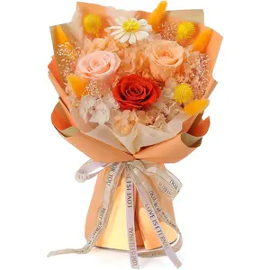 Valentines Day  Roses Gifts for Her,Preserved  Bouquet Gifts for Women, Bouquets for Your Wife, Mom and  Friend/Yellow Rose Bouquet