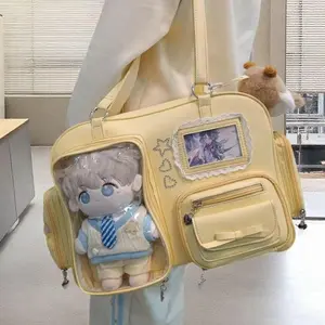 New Y2K Cute Itabag Comic Exhibition Large Capacity Backpack Sweet Girl Transparent Shoulder Bag DIY Badge Display Crossbody Bag