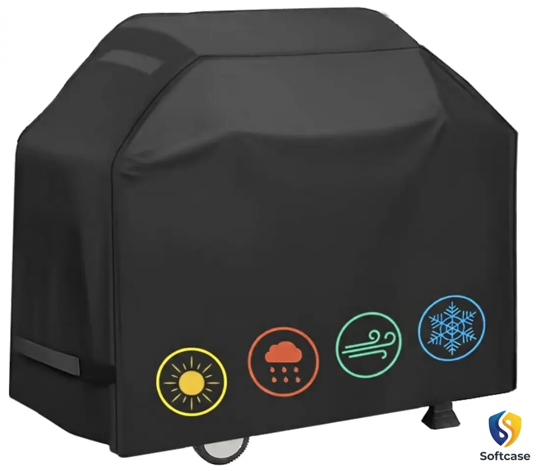 Grill Cover, Waterproof BBQ Grill Cover, 58 inch Rip-Proof and Anti-UV Barbecue Gas Grill Cover Compatible for Weber Char-Broil Nexgrill Grills and More Modern Outdoor Vinyl Easy Use Patio barbeque Summer Vibes Cooking Smoke Essential Family Use Party