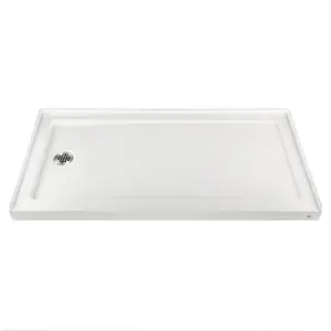 Rainlex 60 in. x 32 in. Single Threshold Shower Pan Base in White with Drain RX-B03-6032