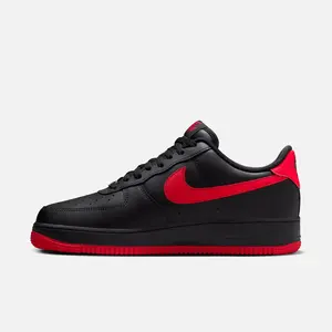 NIKE Air Force 1 Low 'Bred Vamps' 07 Shoes Athletic Men's Sneakers Black/Red FJ4146 002
