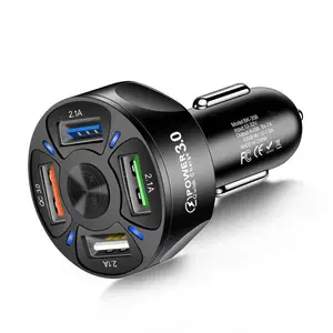 4-port QC3.0 Car Charger, 35W USB Car Phone Charger, Lighter Adapter for iPhone, Samsung, High Speed Charger