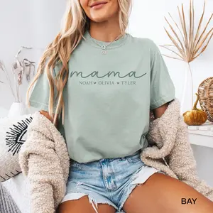 Comfort Colors® Personalized Mama Shirt With Kids Names, Mama T-Shirt, Mothers Day Gift For Mom Gifts, Mother's Day Gift, Cute Mama Tee