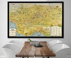 Historic Map of Los Angeles CA 1932 by K M Leuschner Metropolitan Surveys Urban History Treasure for Enthusiasts