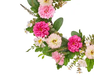 22" Pretty Pink Peony Wreath By Valerie