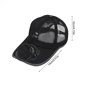 Breathable Sunhat with Solar Fan Outdoor Sun Protection Hat USB Rechargeable Fan Baseball Caps Summer Sunscreen Sunshade Hats NONE